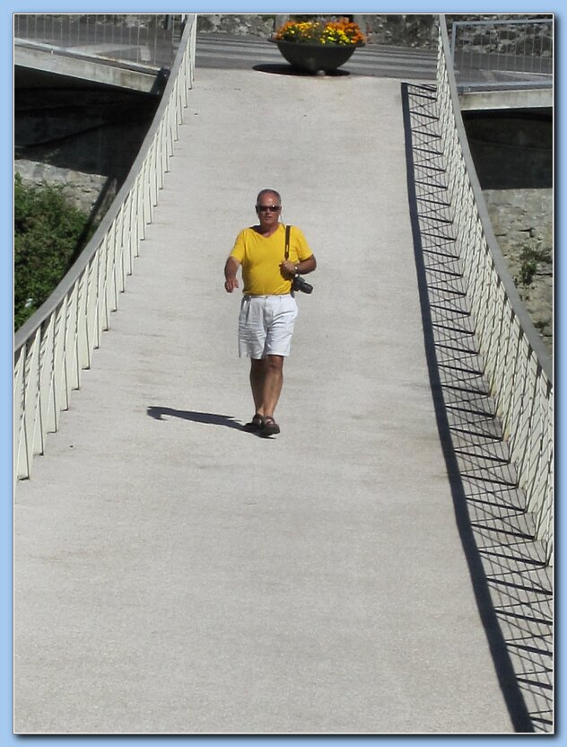 Mimi Potter Strolling on Ped Bridge